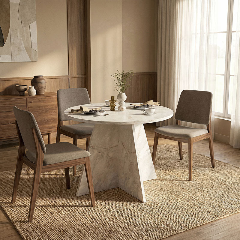 Τραπέζι Tailor Χρώμα Λευκό Εφέ Μαρμάρου Ø100x75,7