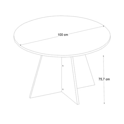 Τραπέζι Tailor Χρώμα Λευκό Εφέ Μαρμάρου Ø100x75,7