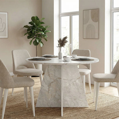 Τραπέζι Tailor Χρώμα Λευκό Εφέ Μαρμάρου Ø120x75,7