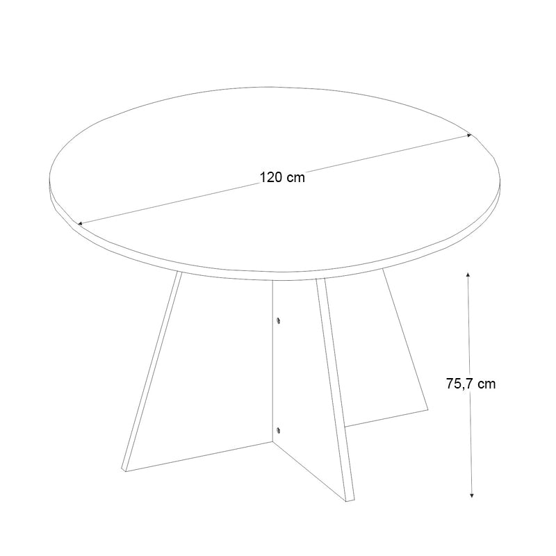 Τραπέζι Tailor Χρώμα Λευκό Εφέ Μαρμάρου Ø120x75,7