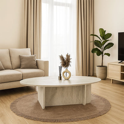Τραπεζάκι Σαλονιού Ravey Χρώμα Travertine 120x60x39,6