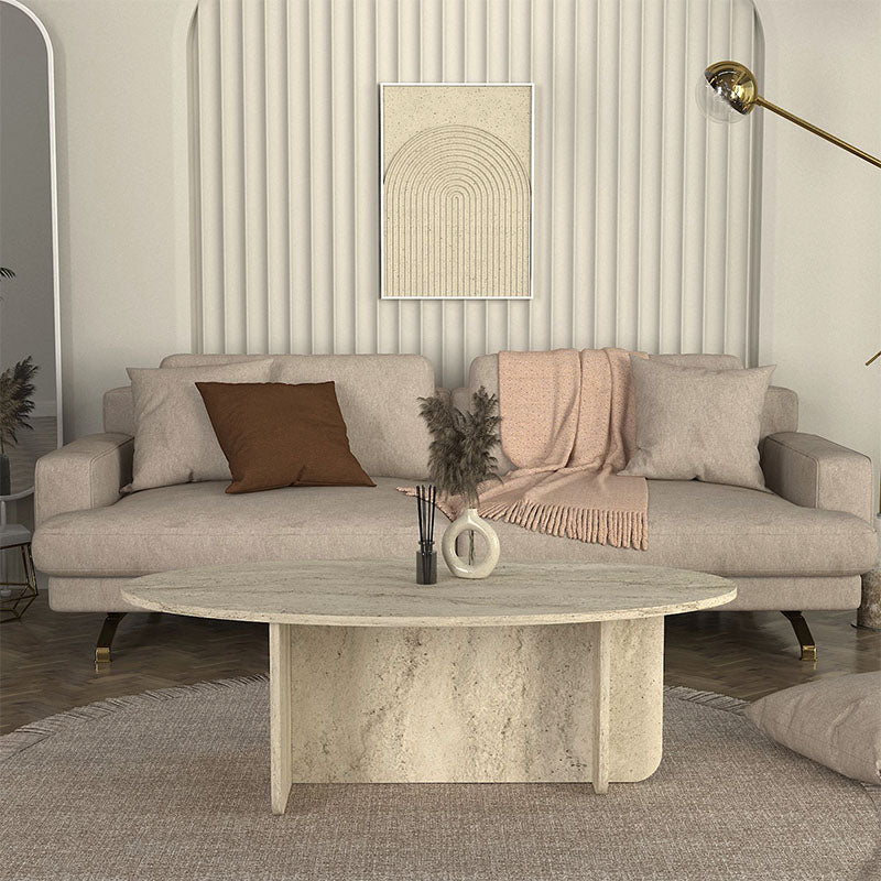 Τραπεζάκι Σαλονιού Ravey Χρώμα Travertine 120x60x39,6