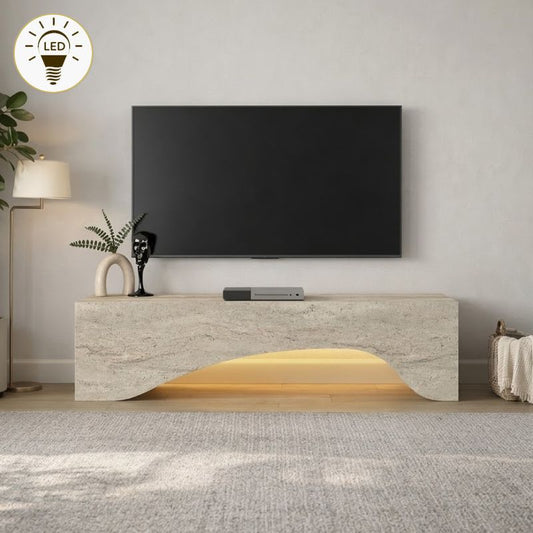 Έπιπλο Τηλεόρασης Mara με LED Χρώμα Travertine 150x31,4x40