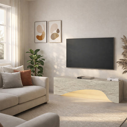 Έπιπλο Τηλεόρασης Mara με LED Χρώμα Travertine 150x31,4x40