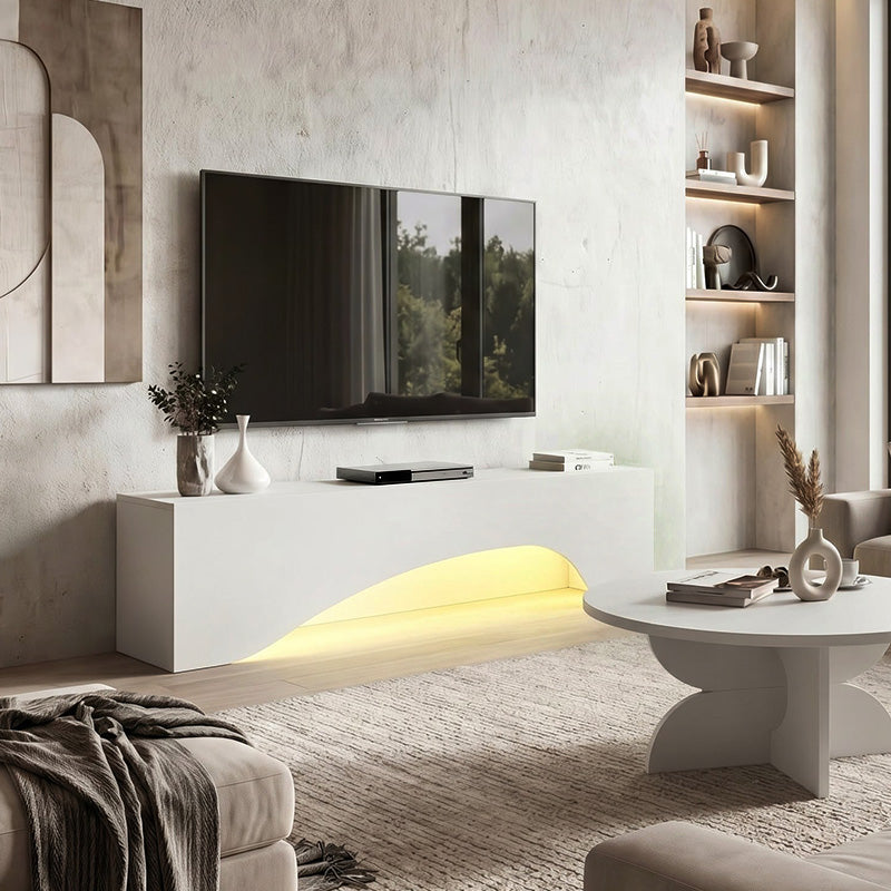 Έπιπλο Τηλεόρασης Mara με LED Χρώμα Λευκό 150x31,4x40