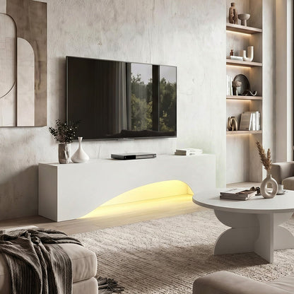 Έπιπλο Τηλεόρασης Mara με LED Χρώμα Λευκό 150x31,4x40