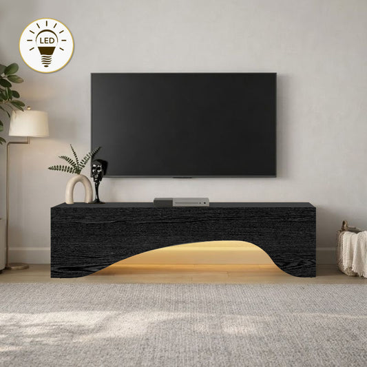 Έπιπλο Τηλεόρασης Mara με LED Χρώμα Sencron Black 150x31,4x40