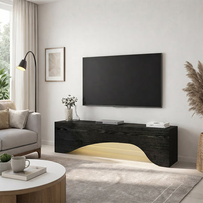 Έπιπλο Τηλεόρασης Mara με LED Χρώμα Sencron Black 150x31,4x40