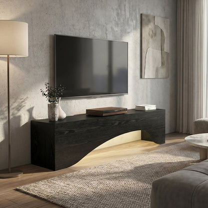 Έπιπλο Τηλεόρασης Mara με LED Χρώμα Sencron Black 150x31,4x40