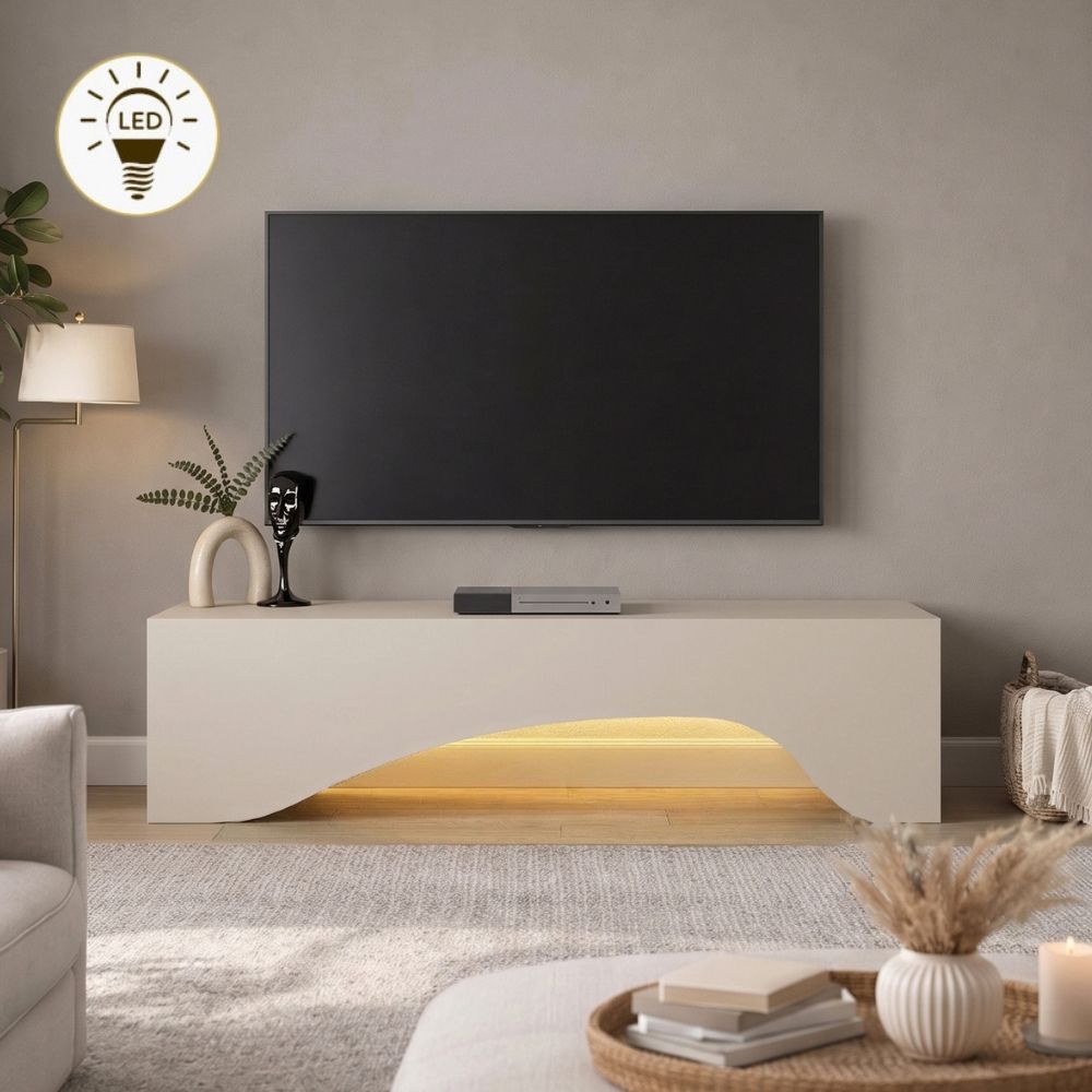 Έπιπλο Τηλεόρασης Mara με LED Χρώμα Sandstone 150x31,4x40