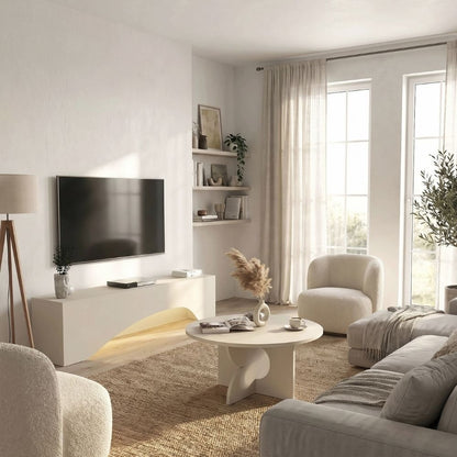 Έπιπλο Τηλεόρασης Mara με LED Χρώμα Sandstone 150x31,4x40
