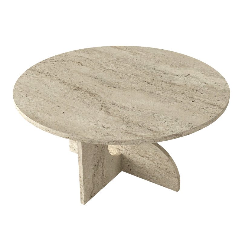 Τραπεζάκι Σαλονιού Mara Χρώμα Travertine Ø75x36,8