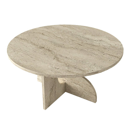 Τραπεζάκι Σαλονιού Mara Χρώμα Travertine Ø75x36,8