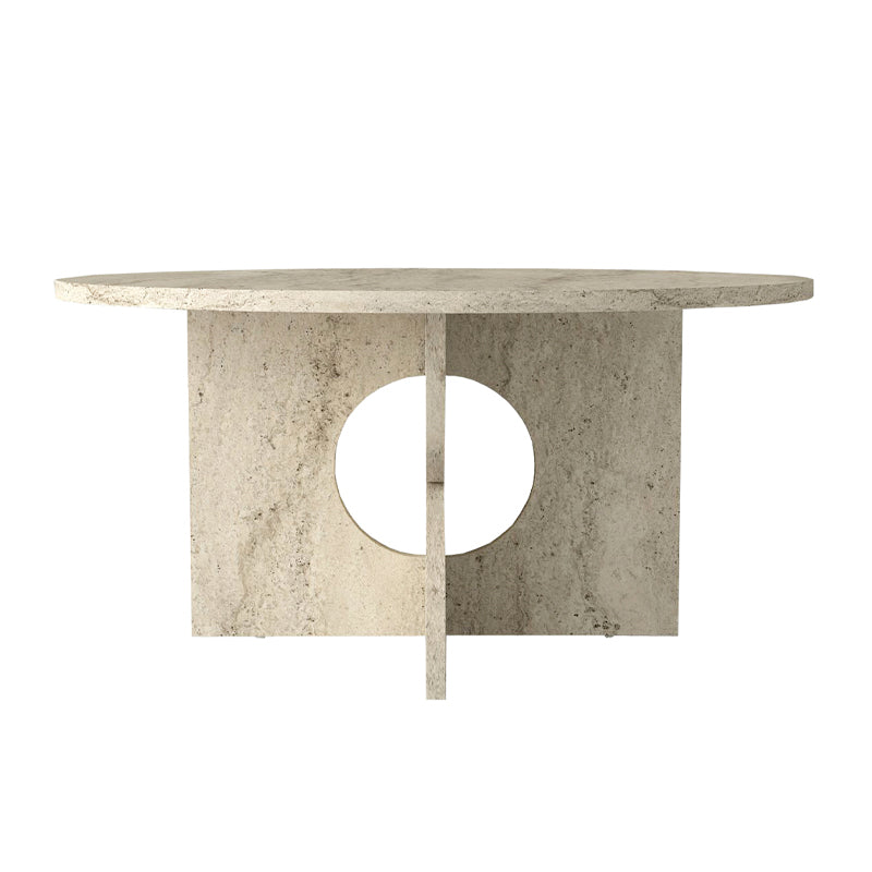 Τραπεζάκι Σαλονιού Mara Χρώμα Travertine Ø75x36,8