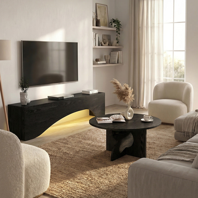 Τραπεζάκι Σαλονιού Mara Χρώμα Sencron Black Ø75x36,8