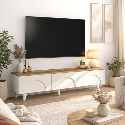 Έπιπλο Τηλεόρασης Bono Χρώμα Λευκό - Sepet Oak 150x32,3x42,1