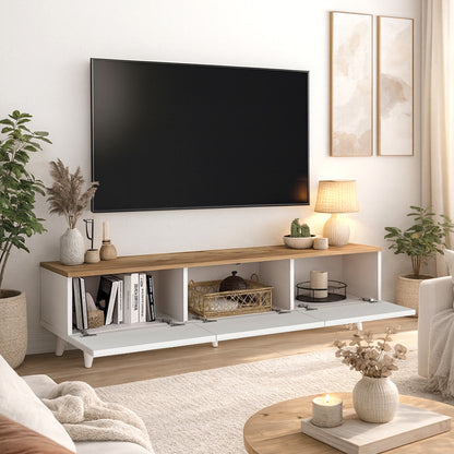 Έπιπλο Τηλεόρασης Bono Χρώμα Λευκό - Sepet Oak 150x32,3x42,1