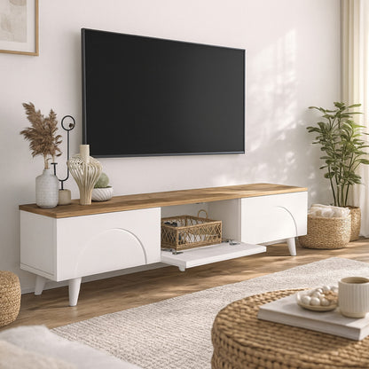 Έπιπλο Τηλεόρασης Bono Χρώμα Λευκό - Sepet Oak 150x32,3x42,1