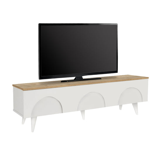 Έπιπλο Τηλεόρασης Bono Χρώμα Λευκό - Sepet Oak 150x32,3x42,1
