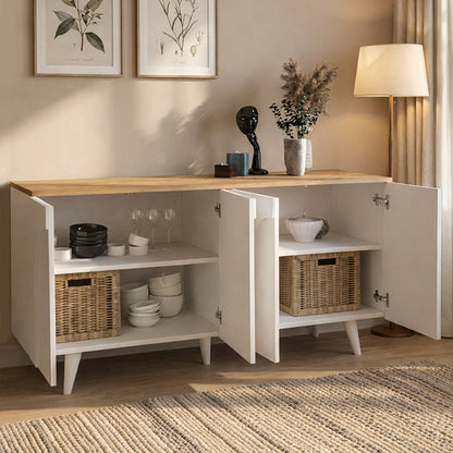 Μπουφές Bono Χρώμα Λευκό - Sepet Oak 150x45x74,6