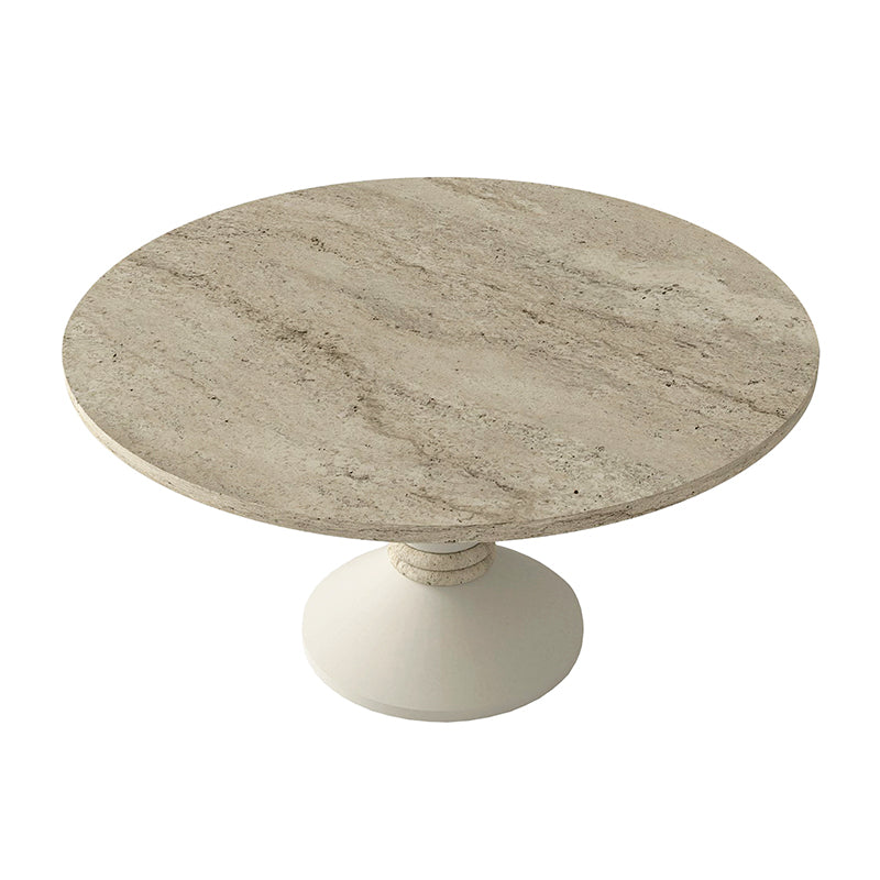Τραπεζάκι Σαλονιού Lepper Χρώμα Travertine - Sandstone Ø75x39,8