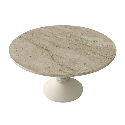 Τραπεζάκι Σαλονιού Lepper Χρώμα Travertine - Sandstone Ø75x39,8