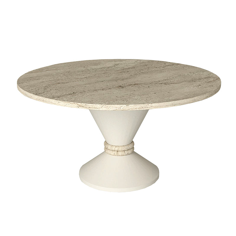 Τραπεζάκι Σαλονιού Lepper Χρώμα Travertine - Sandstone Ø75x39,8