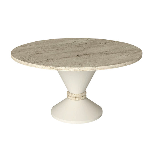 Τραπεζάκι Σαλονιού Lepper Χρώμα Travertine - Sandstone Ø75x39,8
