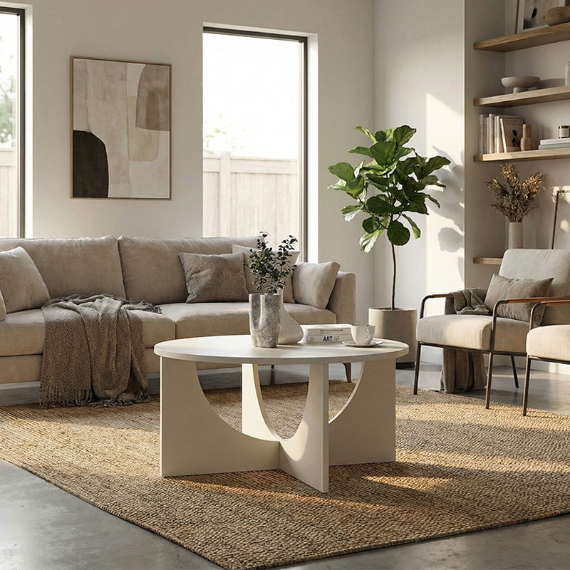 Τραπεζάκι Σαλονιού Lemmar Χρώμα Sandstone Ø75x36,8