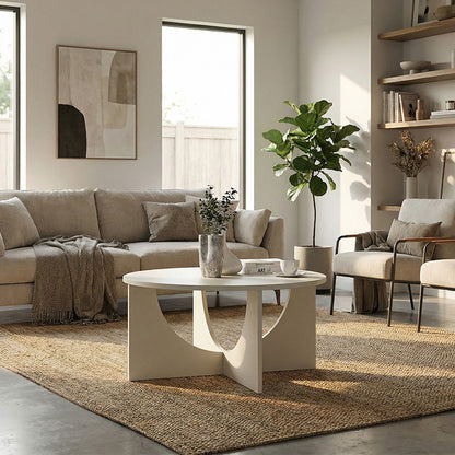 Τραπεζάκι Σαλονιού Lemmar Χρώμα Sandstone Ø75x36,8