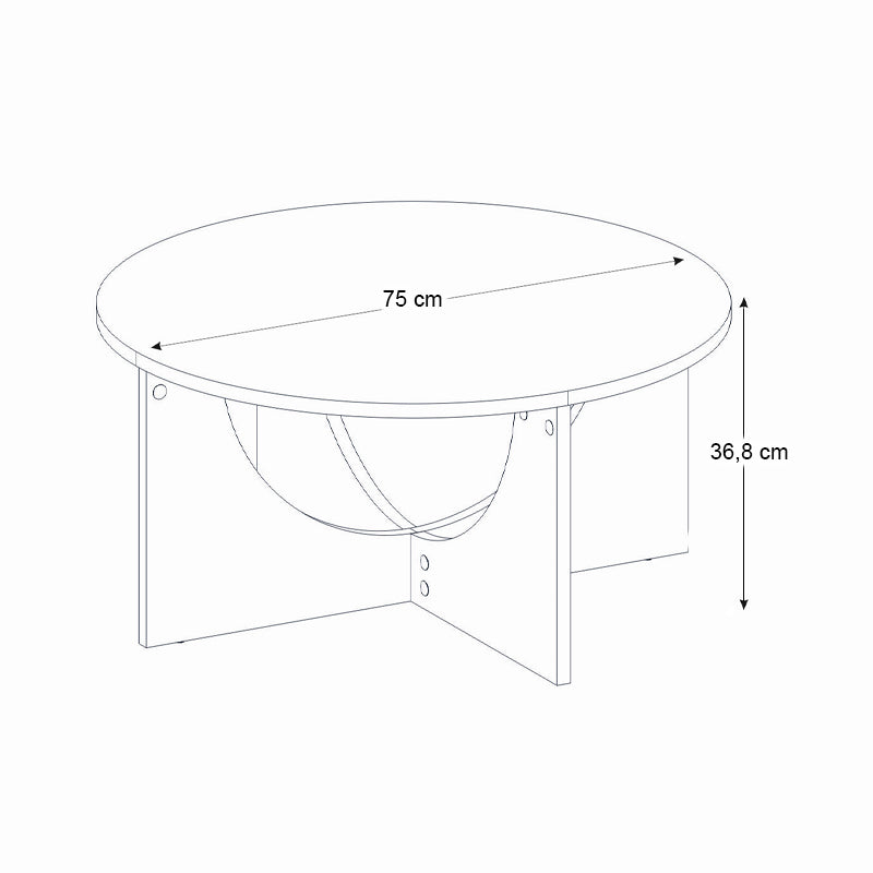 Τραπεζάκι Σαλονιού Lemmar Χρώμα Sandstone Ø75x36,8