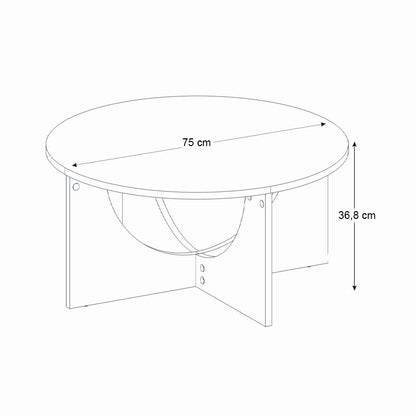 Τραπεζάκι Σαλονιού Lemmar Χρώμα Sandstone Ø75x36,8