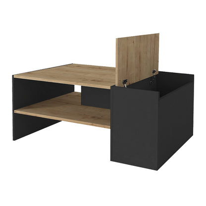 Τραπεζάκι Σαλονιού Izia Χρώμα Sapphire Oak - Ανθρακί 110x60x45