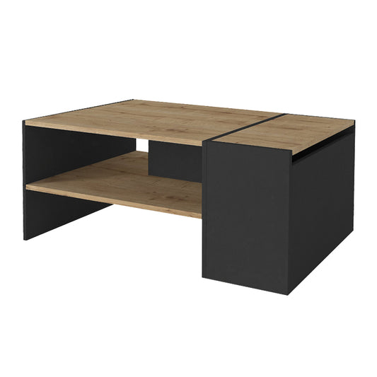 Τραπεζάκι Σαλονιού Izia Χρώμα Sapphire Oak - Ανθρακί 110x60x45