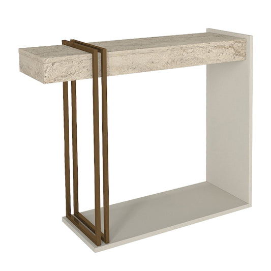 Κονσόλα Desca Χρώμα Travertine - Sandstone - Χρυσό 91,8x29,6x74,2