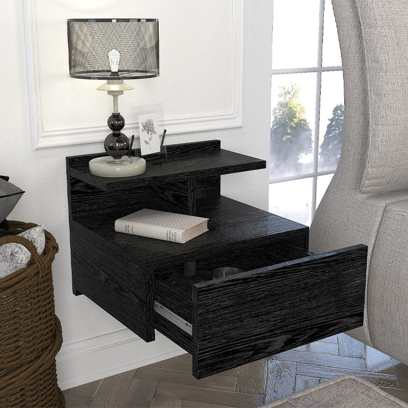 Κομοδίνο Επιτοίχιο Mislina Χρώμα Sencron Black 40x33,2x32