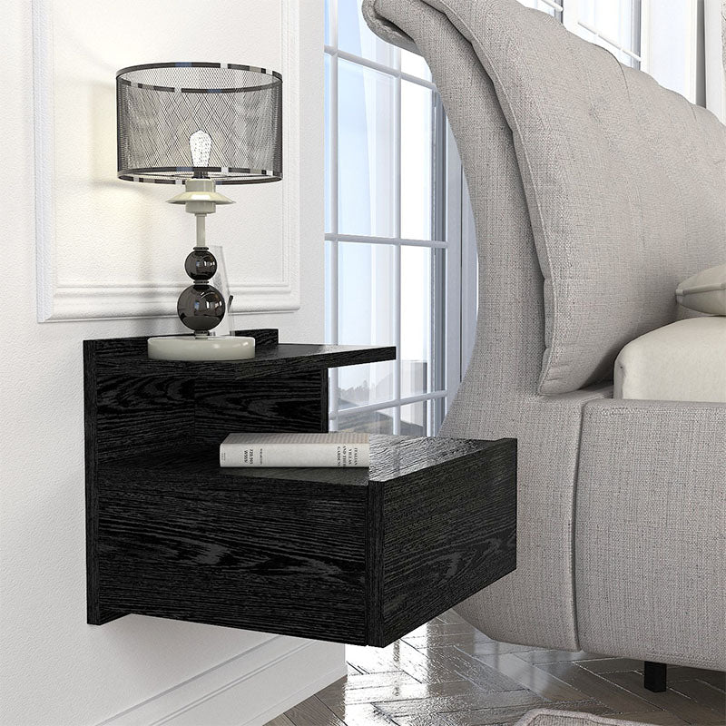 Κομοδίνο Επιτοίχιο Mislina Χρώμα Sencron Black 40x33,2x32