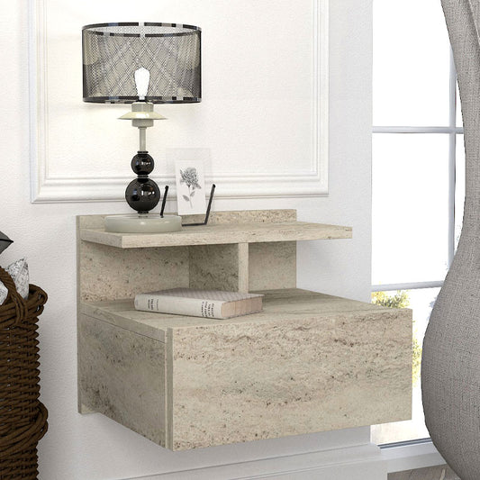 Κομοδίνο Επιτοίχιο Mislina Χρώμα Travertine 40x33,2x32