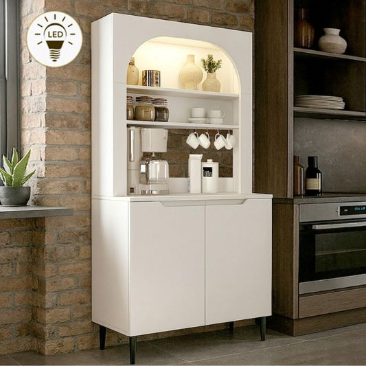 Έπιπλο Κουζίνας με LED Melinta 2 Χρώμα Λευκό 90x40x181,8
