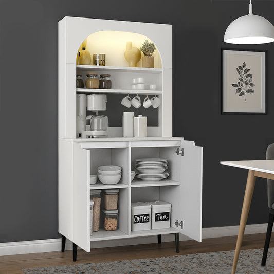 Έπιπλο Κουζίνας με LED Melinta 2 Χρώμα Λευκό 90x40x181,8