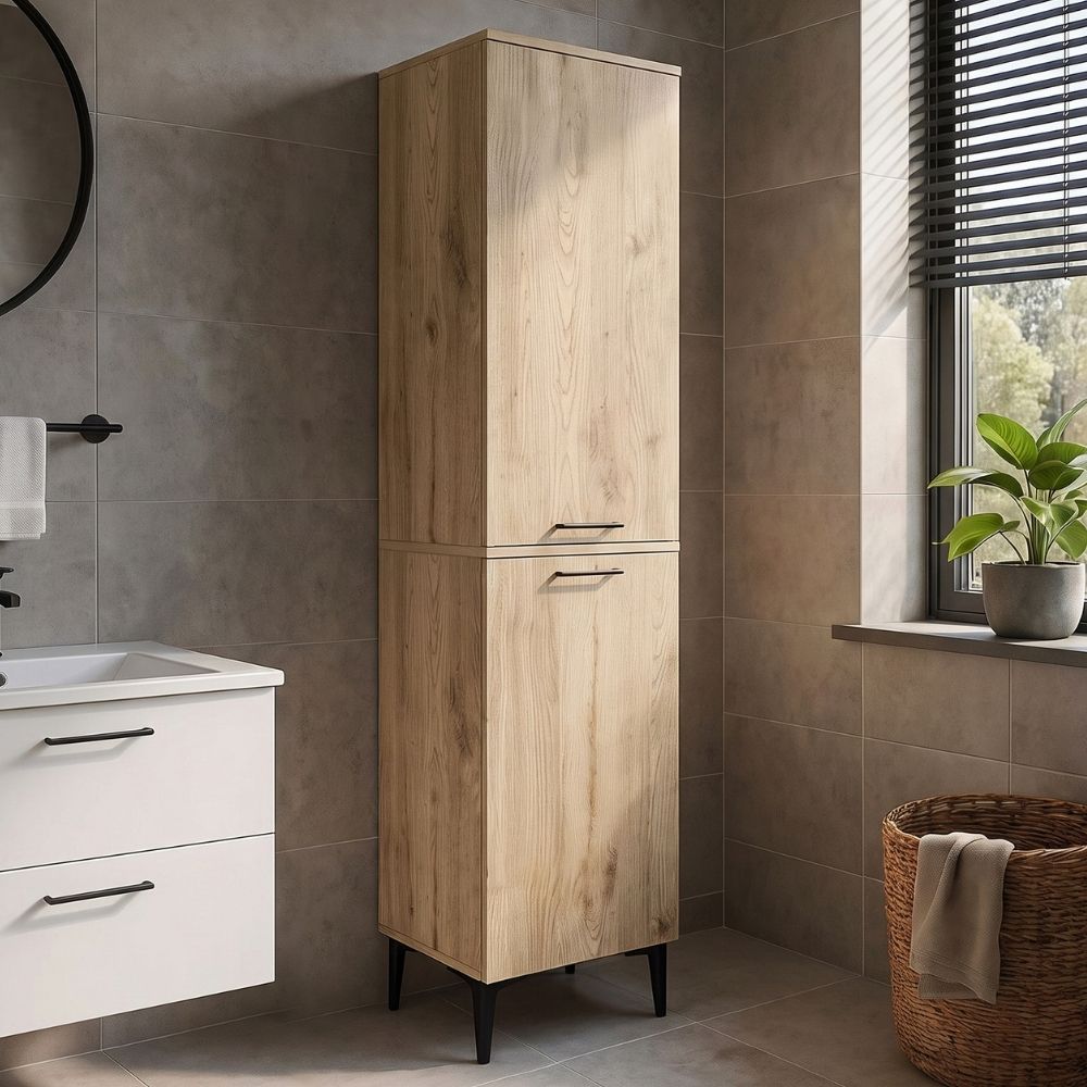 Ντουλάπι με Καλάθι Απλύτων Singa Χρώμα Sepet Oak 45x40x180