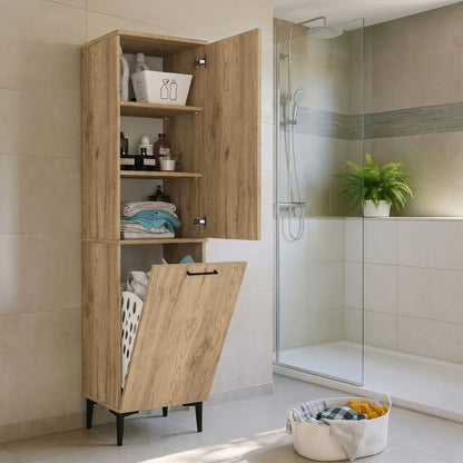 Ντουλάπι με Καλάθι Απλύτων Singa Χρώμα Sepet Oak 45x40x180
