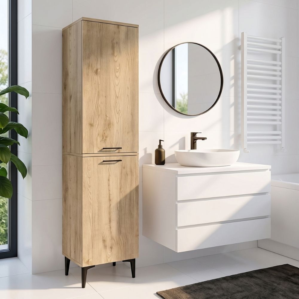 Ντουλάπι με Καλάθι Απλύτων Singa Χρώμα Sepet Oak 45x40x180
