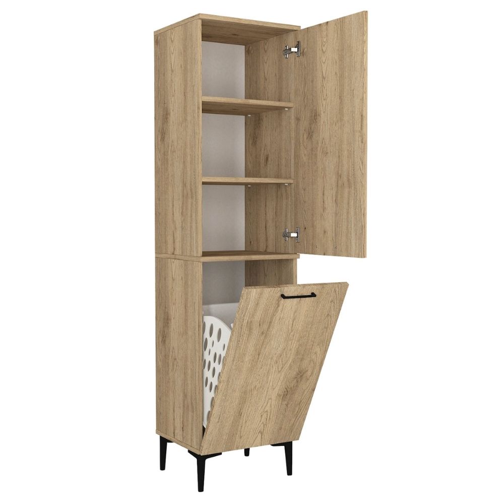 Ντουλάπι με Καλάθι Απλύτων Singa Χρώμα Sepet Oak 45x40x180