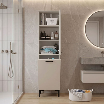Ντουλάπι με Καλάθι Απλύτων Singa Χρώμα Sandstone 45x40x180