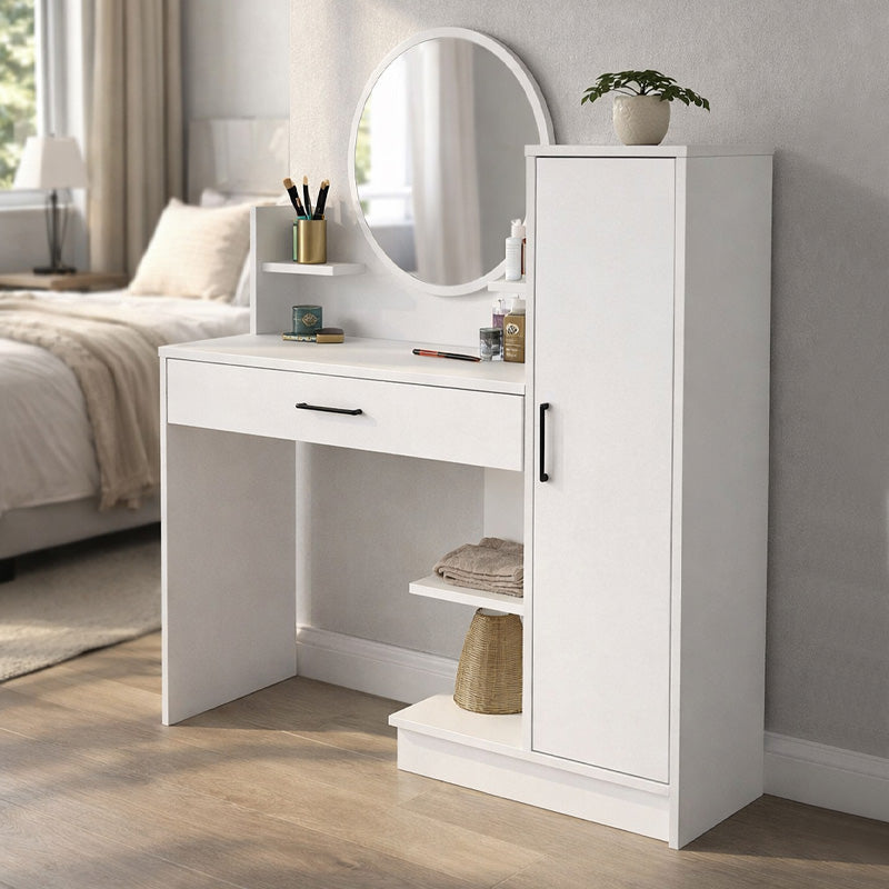 Τουαλέτα με Καθρέπτη Andera Χρώμα Λευκό 123,9x35x144,4
