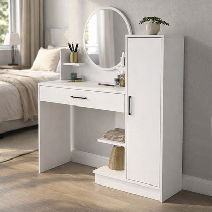 Τουαλέτα με Καθρέπτη Andera Χρώμα Λευκό 123,9x35x144,4