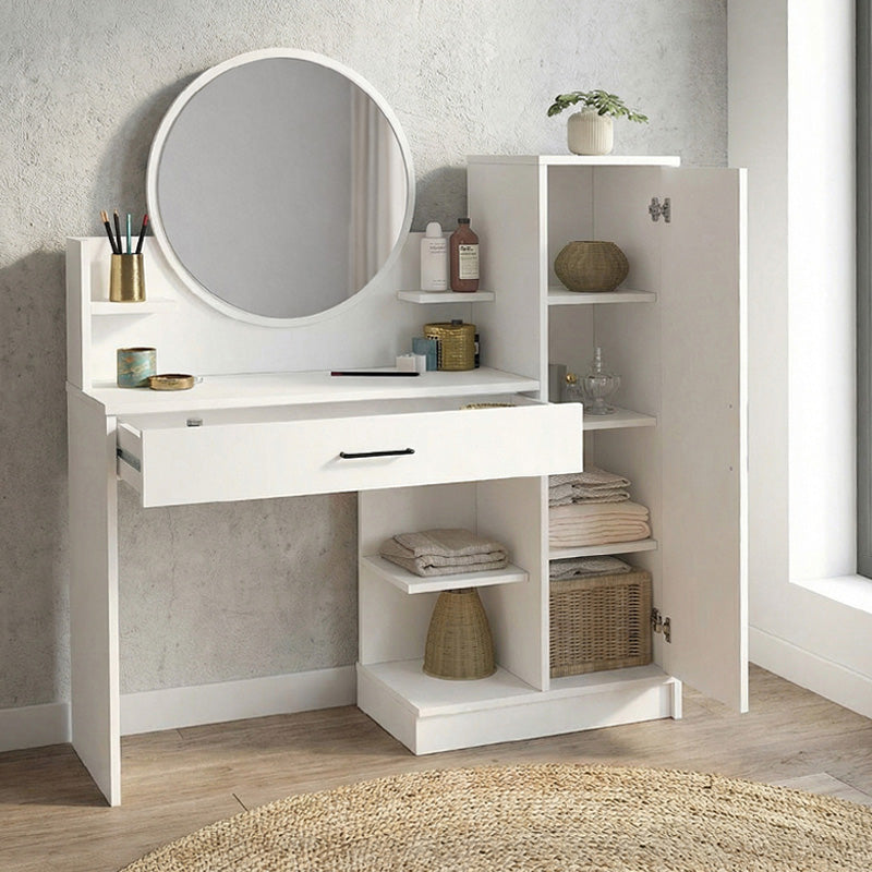 Τουαλέτα με Καθρέπτη Andera Χρώμα Λευκό 123,9x35x144,4