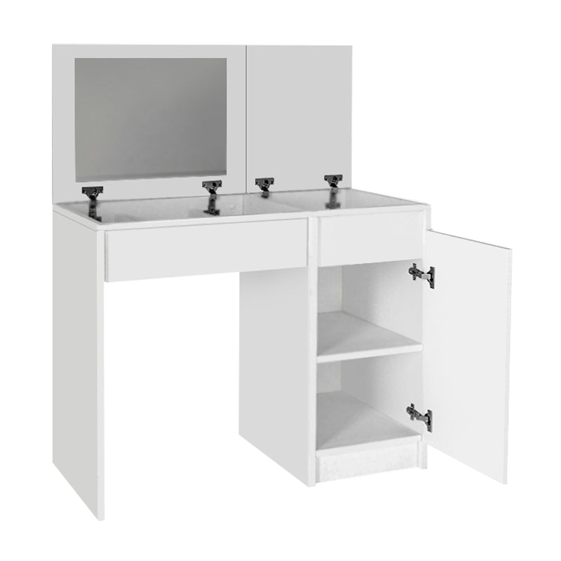 Τουαλέτα με Καθρέπτη Huma Χρώμα Λευκό 90x45x118,2