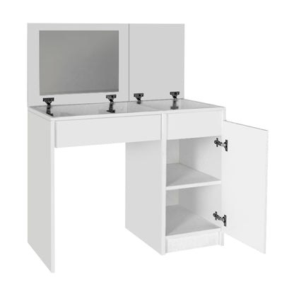 Τουαλέτα με Καθρέπτη Huma Χρώμα Λευκό 90x45x118,2